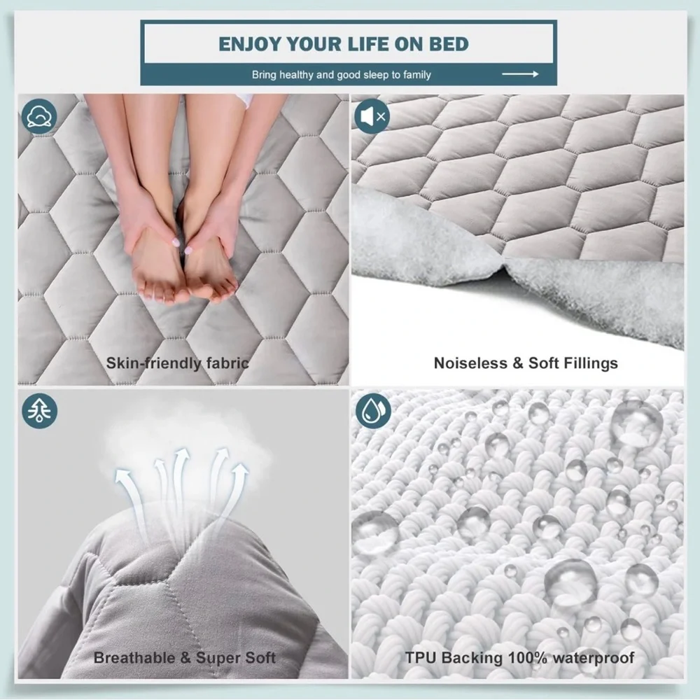 Waterproof Quilted Queen Sized Mattress Pad